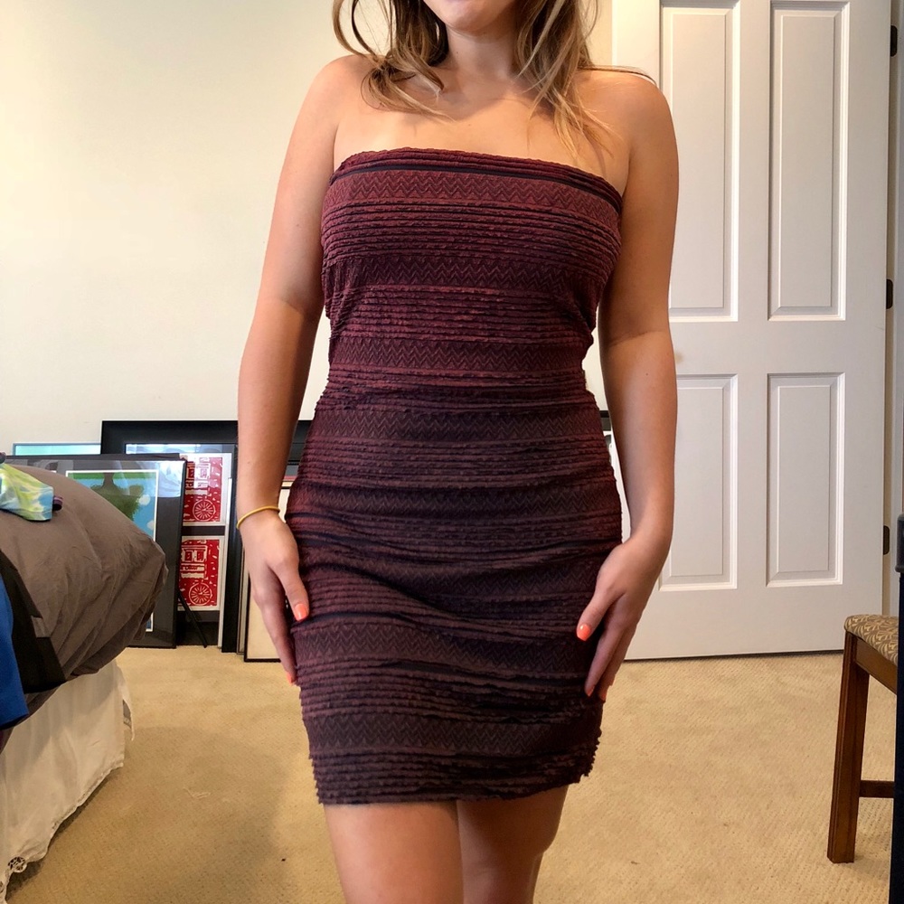 Iridescent strapless dress